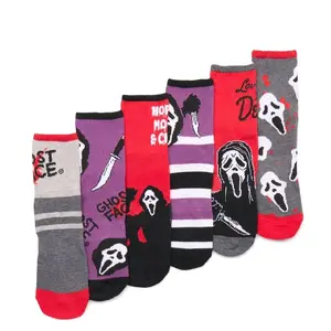 Ghost Face 6pk Men's Crew Socks