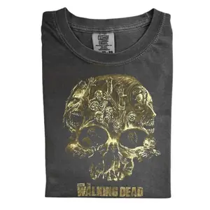 The Walking Dead Zombie Skull Vintage Comfort Color Shirt, Horror Skull Shirt, Gamer Gift for Men, Gift for Women, Crew Neck T-shirt, Trending T-shirt