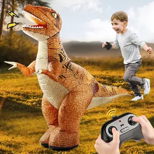 2.4GHZ Remote Control Inflatable Dinosaur Toy for Kids,Electric Toy Dinosaur with Sound & 360 ° Rotation,Rechargeable Walking Dinosaur Outdoor Toys for Boys Young studentAge 6+ Birthday Gift