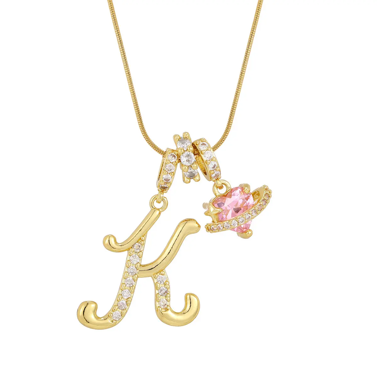 Gold K (Pendant -Snake Bone Chain)