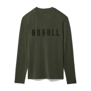 NOBULL Men's  Long Sleeve Tee in Dark Army