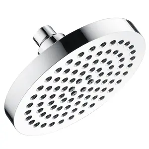 BRIGHT SHOWERS High Pressure Shower Head, 6 Inch Rain Shower Head, 2 Spray Settings Rainfall Shower Heads, Adjustable Angle Showerhead.