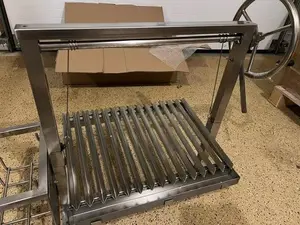 Santa Maria Grill Built in BBQ Cooking Grill -Argentine Barbecue V grate adjustable height
