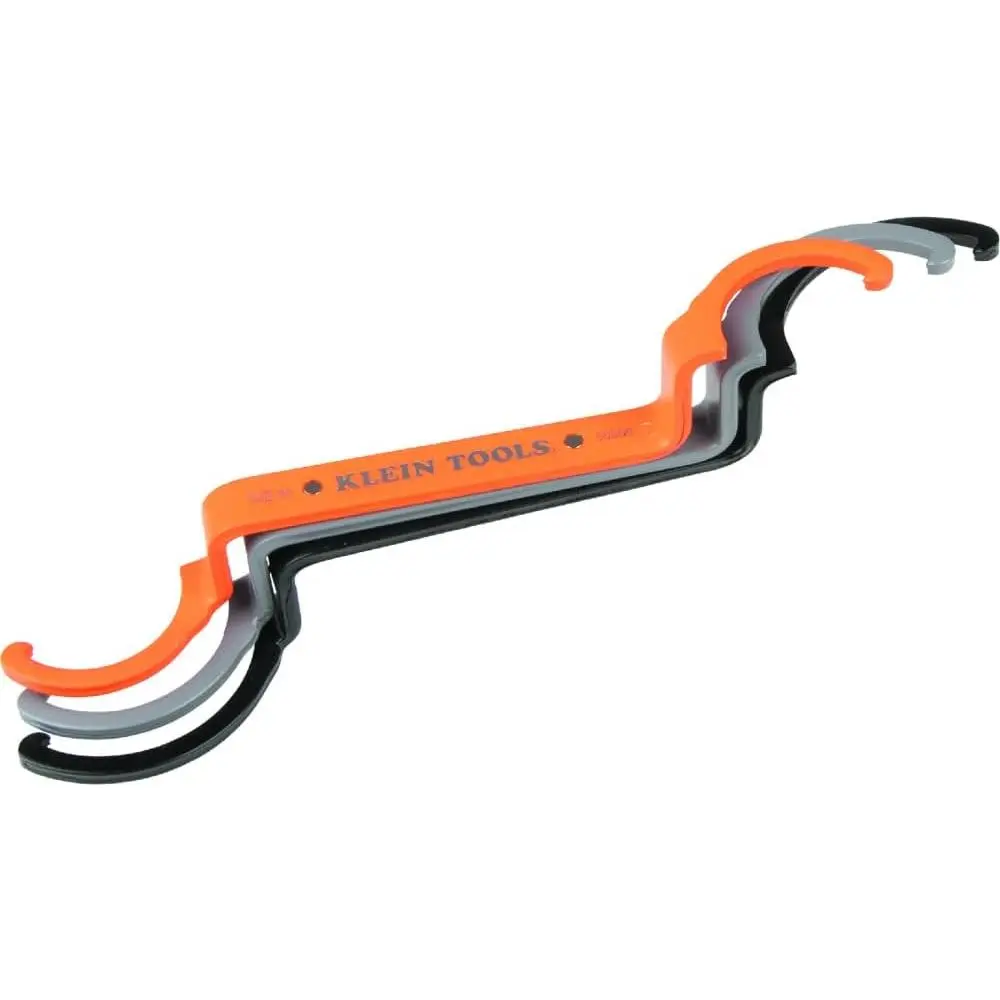 TOOLS 50900R Conduit Locknut Wrench Set, Tighten and Loosen Locknuts in Tight Spaces, 1/2, 3/4 and 1-Inch, Offset Bends, 3-Piece