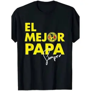 [100% Cotton] Funny Club America "El Mejor Papa" Men's T-Shirt100% Cotton, Casual Crew Neck  Golf Gift T-Shirt For Men and Women