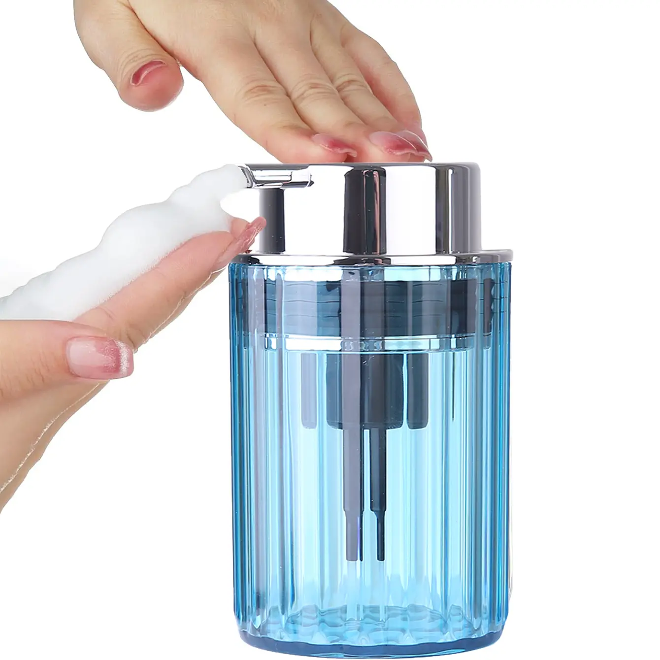 Reusable Foam Soap Dispenser for Bathroom & Kitchen, Handwashing Solutions, Foaming Soap Dispenser, Large Pump Hand Sanitizer/lotion Dispenser, No Battery Needed, Easy Clean Design, Soap Container, Bathroom Accessory