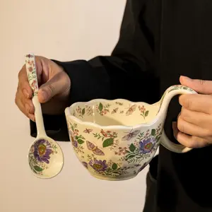 Sense of luxury Mulberry Flower Ceramic Mug Good looks Coffee cup,breakfast cup birthday gift