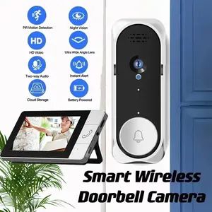 Wireless Smart Video Doorbell with 4.3 Inch Color Screen, Night Vision, Waterproof Design, Long Battery Life, Supports Video Call and Two-Way Audio