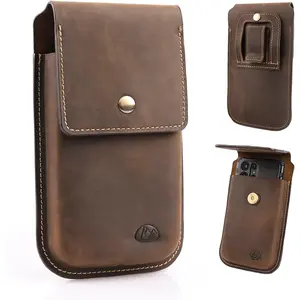 Leather Phone Holster for Belt,Flip Cell Phone Case with Belt Clip for S22 Ultra,S22 Plus,S22, Pouch for  14/13 Pro Max, Universal Smartphone Sheath