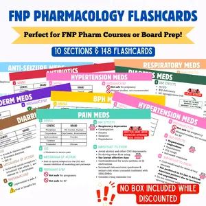 Family Nurse Practitioner Pharmacology Flashcards | Pharm Study Cards | NP Pharmacology Course Resource | NP Pharmacology Board Prep |Prescribing for NPs