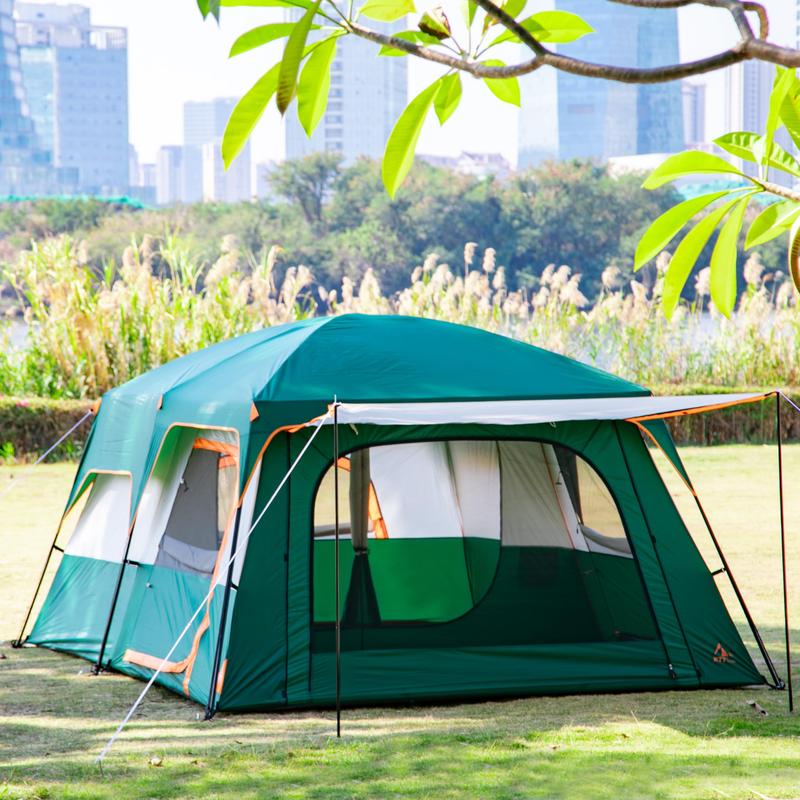 Extra Large Tent 6-10-12-14 Person(a) Family Cabin Tents 2 Rooms 3 Doors And Windows With Mesh Straight Wall Waterproof Double Layer Big For Outdoor Picnic Camping Gathering Extra Large Tent 6-10-12-14 Person(a) Family Cabin Tents 2 Rooms 3 Doors And Windows With Mesh Straight Wall Waterproof Double Layer Big For Outdoor Picnic Camping Gathering