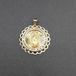 gold 14k pendant virgin mary design for everyday wear
