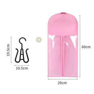 Wig storage bag, dust bag, packaging bag, long strap with clothes hanger