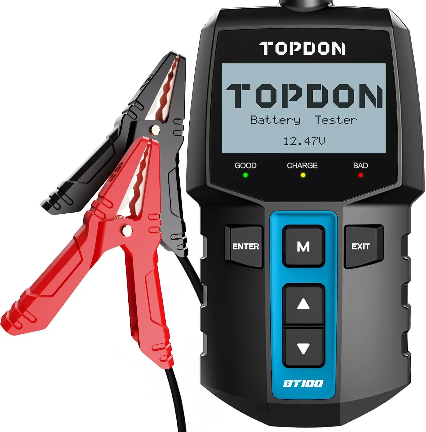TOPDON BT100 Battery Tester,12V 100-2000CCA Car Battery Tester with Cranking Charging Tests, Ideal for DIYers & Auto Repair Shops TOPDON BT100 Battery Tester,12V 100-2000CCA Car Battery Tester with Cranking Charging Tests, Ideal for DIYers & Auto Repair Shops