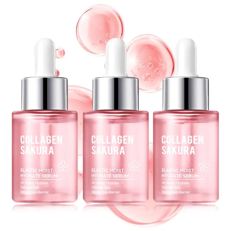 Collagen Sakura Elastic Serum - Barrier Repair Actives Serums & Essences for Dull Skin, Uneven Tone, Fine Lines, Dry Skin, Pore Care, Morning Routine (30ml Dropper, Women's Gift)