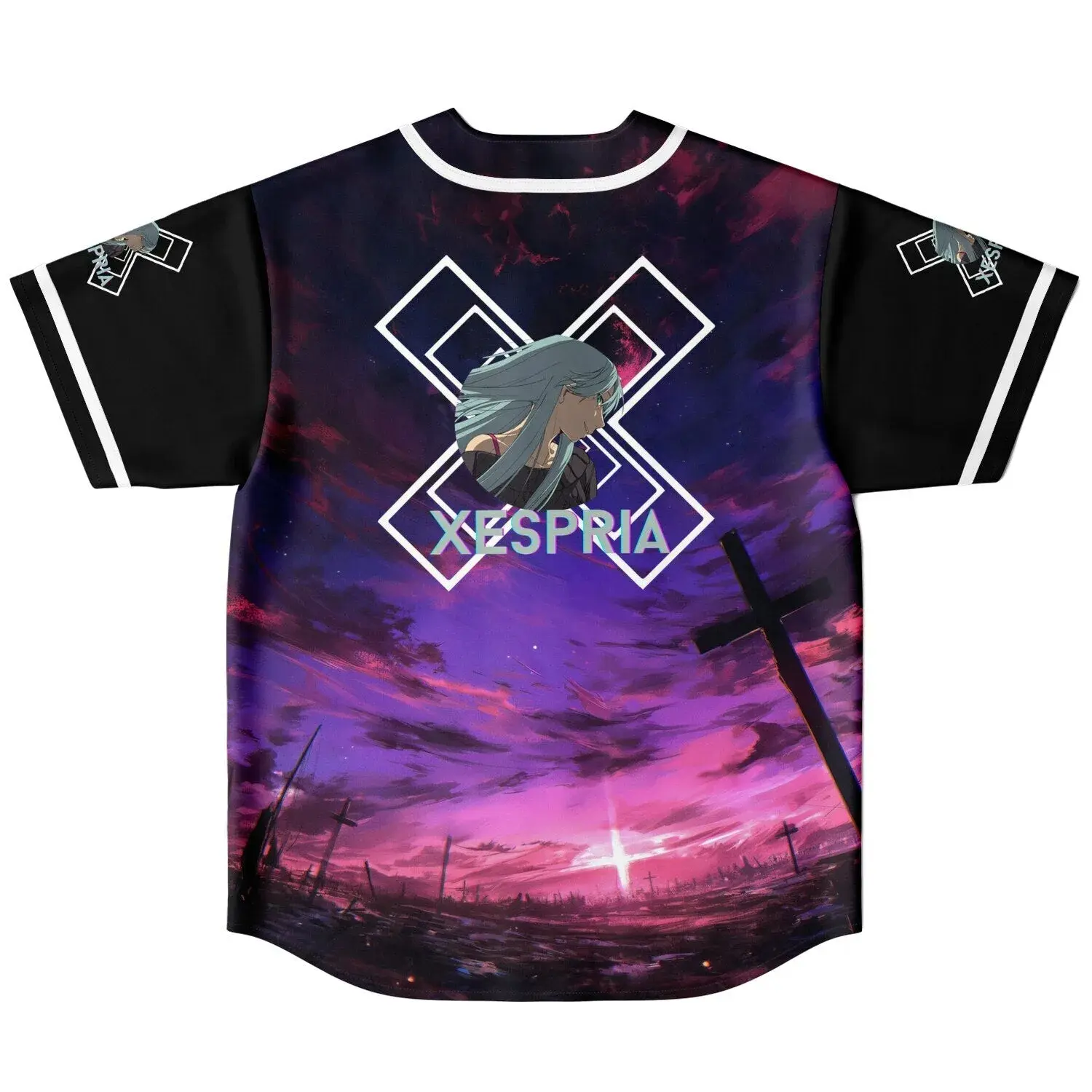 Anime Sunset Reversible Rave Baseball Jersey
