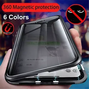 Privacy Anti Spy Magnetic 360 Protective Case For Iphone XS Tempered Friend Protector Cover