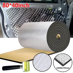 80x40inch 394 Mil Car Heat Sound Insulation Mat Automotive Noise Deadening Mat With Rubber Roller Self Adhesive Heat for Car Hood Ceiling Door