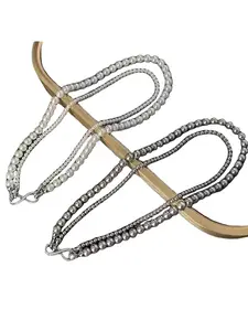 1pc Artificial Pearl Double Layer Necklace, Unisex Lockbone Chain, Sweater Pendant Jewelry, Elegant Fashion Accessory