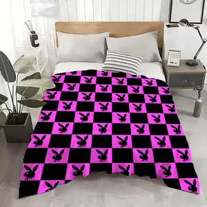 Fashion Playboy Throw Ultra Soft Flannel Throw Blanket - Kid Friendly Warm Anti-Static Medium Thickness | All Season Machine Washable Fade Resistant for Couch Bed Home Decor