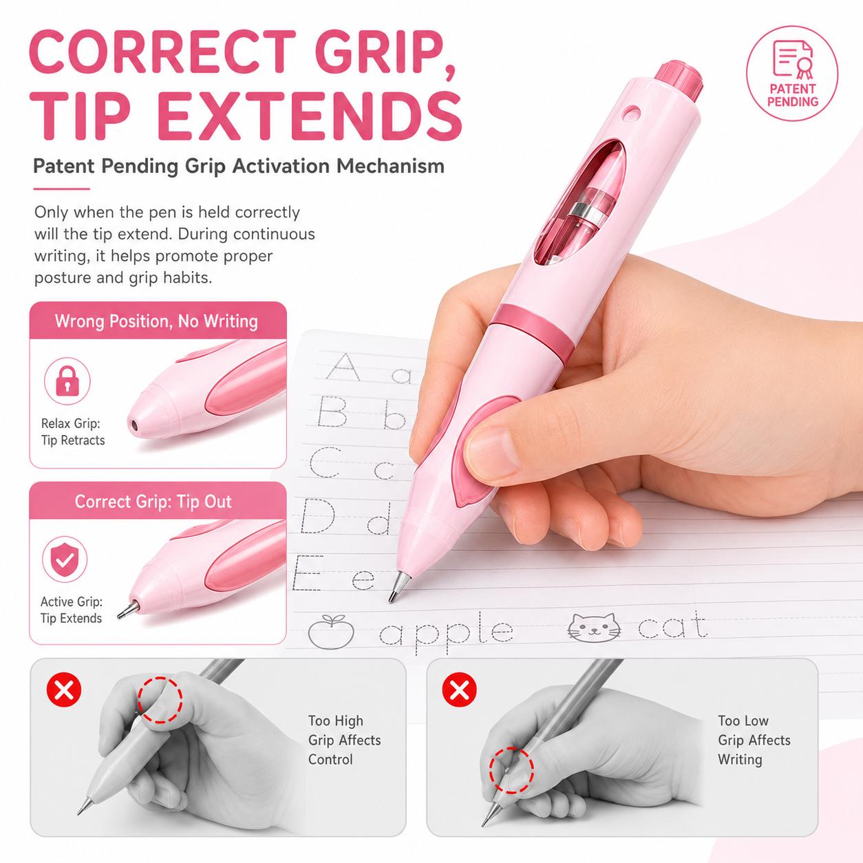 Write Right Learning,back to school shopping 2026 2027 Pencil Kids Handwriting Gripper,Posture-Correcting Pen with Automatic Refill, Posture Correction Training Writing, 12 Replacement Refillers Cheerful Colors chalk fun desk supplies pencil Write Right Learning,back to school shopping 2026 2027 Pencil Kids Handwriting Gripper,Posture-Correcting Pen with Automatic Refill, Posture Correction Training Writing, 12 Replacement Refillers Cheerful Colors chalk fun desk supplies pencil