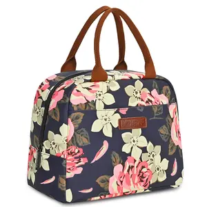 Spring  lunchbag LOKASS Lunch Bag for Mother's Day  Insulated Lunch Box Water-resistant Lunch Tote Thermal Lunch Cooler Soft Liner Lunch Bags for Lady Adults Work/Picnic/Beach/Fishing (Peony)