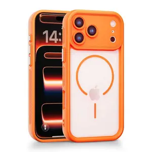 Compatible with IP17 Pro MAX Phone Case 2-in-1 Magnetic IP16/15 Electroplated Buttons PC Shockproof Heat Dissipation Phone Cover