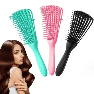 LMMAKE 1Pc Hair Comb Detangling Brush Scalp Massage Hair Brush Detangler for Curly Thick Hair Octopus Hairbrush for Women Men Salon Beauty Travel Essentials