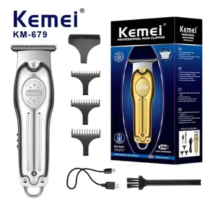 Kemei Mini Hair Clipper KM-679 Metal Hair Clipper - Pop-Up Trimmer, Wet & Dry Use, for Home & Salon
