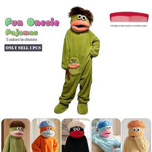 Cheerleader Doll Props Set of 3, Funny Monster Onesie Kit Includes Sleepwear + Comb + Shoes, Soft Flannel Pajamas for Cheerleading Performances