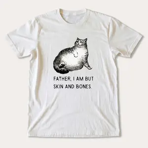 FUNNY CAT  Printed Design Unisex Vintage Crew Neck Regular Fit Cotton Fabric Casual Comfort Breathable Short Sleeve Funny T-shirts Fashion Men&Women's Top for Streetwear 010904