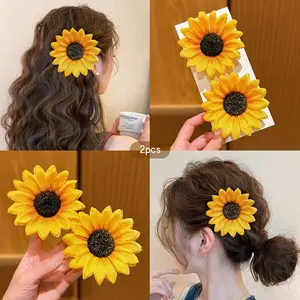 Sweet Cute Large Sunflower Hair Clips for Daily Use, Atmosphere Daisy Headwear Side Clip for Women, New 2026 Flower Hair Accessory, Hair Clip Set