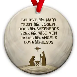 Nativity Christmas Ornaments - Holy Family Tradition Gifts, Religious Gifts for Christian & Catholic - Night of  Ornament, Church Decoration
