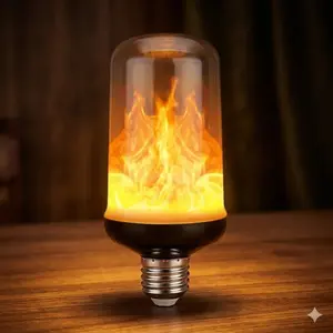 E27 LED Flame Effect Light Bulb, 2835 SMD High Brightness, Realistic Flickering for Halloween Christmas Decor, Energy Saving Waterproof Indoor Outdoor Use for Home Patio Bar Cafe Party