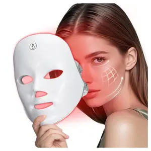 7-Color LED Light Therapy Mask & Neck Device | Brightening, Lighten & Smooth Facial Skincare Tool | Rechargeable Cordless Beauty Gift for Halloween Glow Up, Home Spa, Party Prep & Self Care Routine
