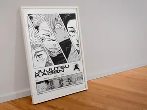 Jujutsu Kaisen Poster - Yuji, Gojo, Sukuna, Yuta | Framed Multiple Color Options | Anime Wall Art