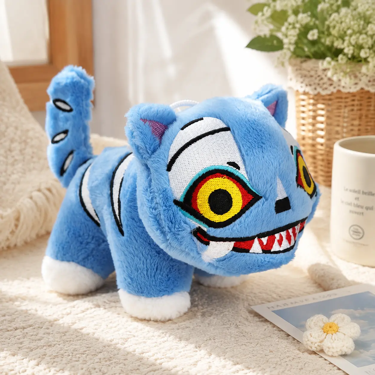 Tiger Derpy Plush Toy, Nightmare Critters Stuffed Doll, Poppy Playtime Tiger Plushie, Collectible Game Character Plush for Kids & Game Fans Birthday Gift