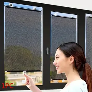 Easy Install No Drill Insulated Sunshade Cover, Blackout Window Cover, Suction Cup Design, Adjustable for Kitchen, Balcony, and Living Room Windows