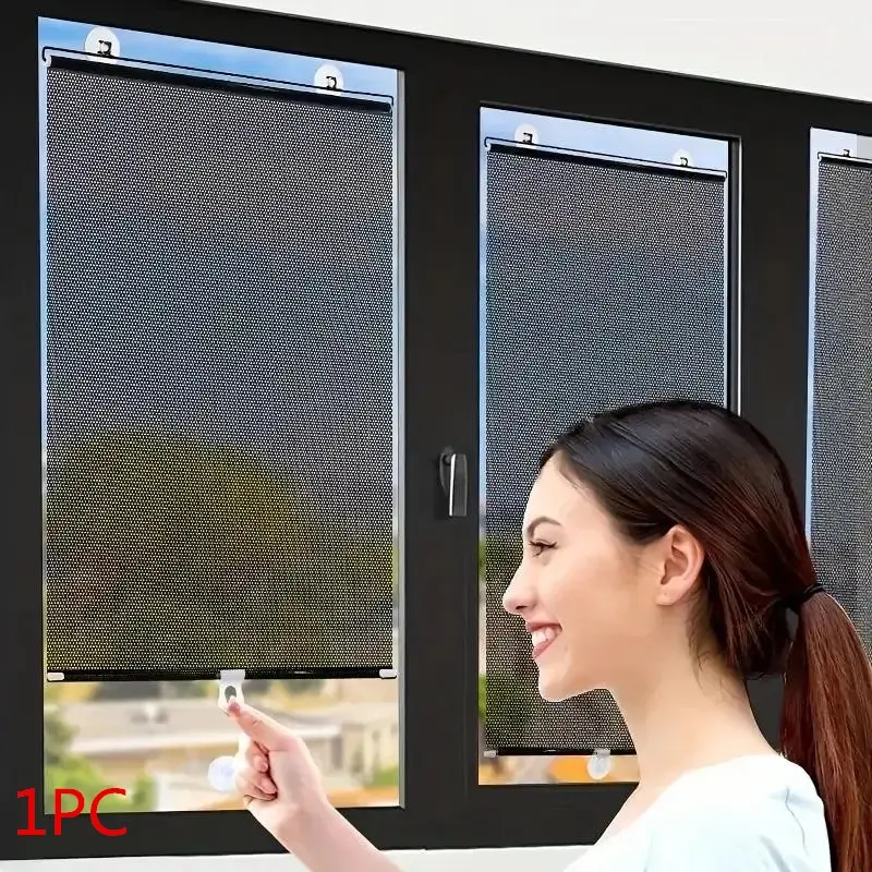 Easy Install No Drill Insulated Sunshade Cover, Blackout Window Cover, Suction Cup Design, Adjustable for Kitchen, Balcony, and Living Room Windows