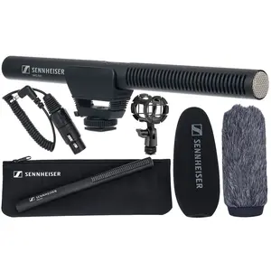 Sennheiser MKE 600 Shotgun Microphone Kit with Shockmount, XLR Adapter & Windscreens for Video & DSLR