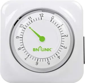 BN-LINK 12 Hour Indoor Mechanical Accurate Countdown Timer, 3-Prong Grounded Outlet, 15 Minute Increments, Energy Saving for Kitchen, Phone Charger, Lamps, Holiday Decoration 1875W, 1/2 HP, ETL Listed Utensils baby proof extensioncord 3 sided multi plug