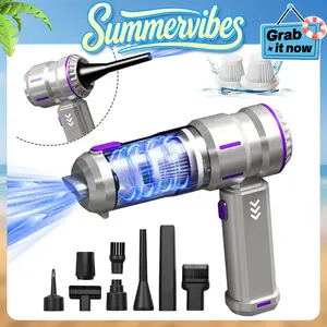 【Summervibes】Belibuy S11 Pro Car Vacuum Cleaner, 4-in-1 Portable Mini Cordless Vacuum Cleaner, 19,000 Pa Suction Power, USB-C Charging, 2 Suction Modes, Handheld Vacuum Cleaner, Ideal for Small Spaces, Cars, Desks, and Keyboards (Premium Silver)
