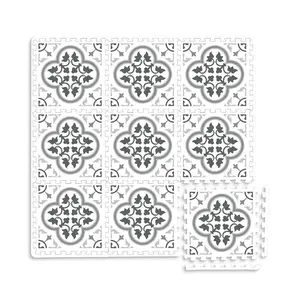 FloorPops FP3597 Bazaar Interlocking Floor Tiles, Blue