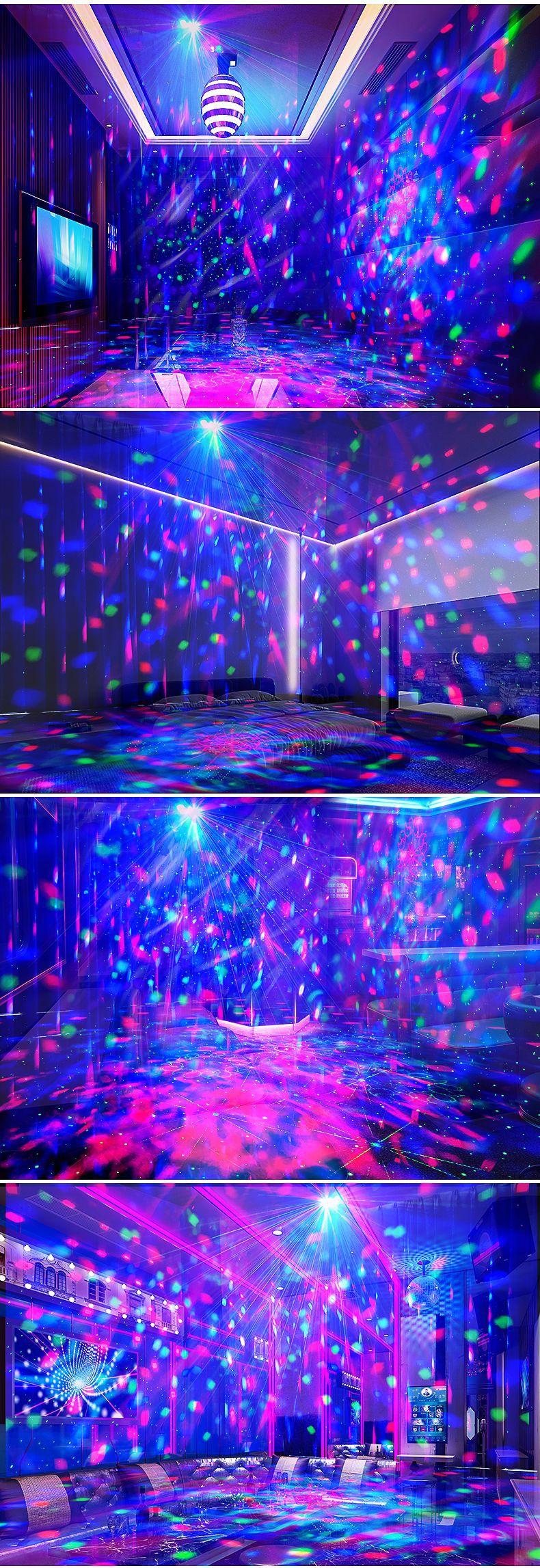 Northern Lights Projection Lights Magic Ball Design Colorful Rotating Stage DJ Disco KTV Home  Bedroom Atmosphere Creation LED 12W Remote Control decor gift water ripple  birthday game party aurora lamp starry projector