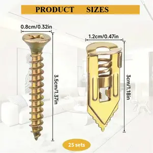 200 Pcs Self-Tapping Anchor Kit for Hollow Walls: Heavy-Duty Zinc-Plated Steel Construction Furniture Mounting Home Decor Mounting Tv Mounting