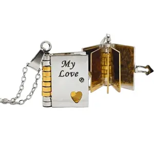 My Little Star Book Necklace - My Incredible Daughter Book Necklace Daughter Gifts from Dad Mom Mother Adjustable Silver 18k Gold Jewelry Openable with 6 Pages Gifts of Love