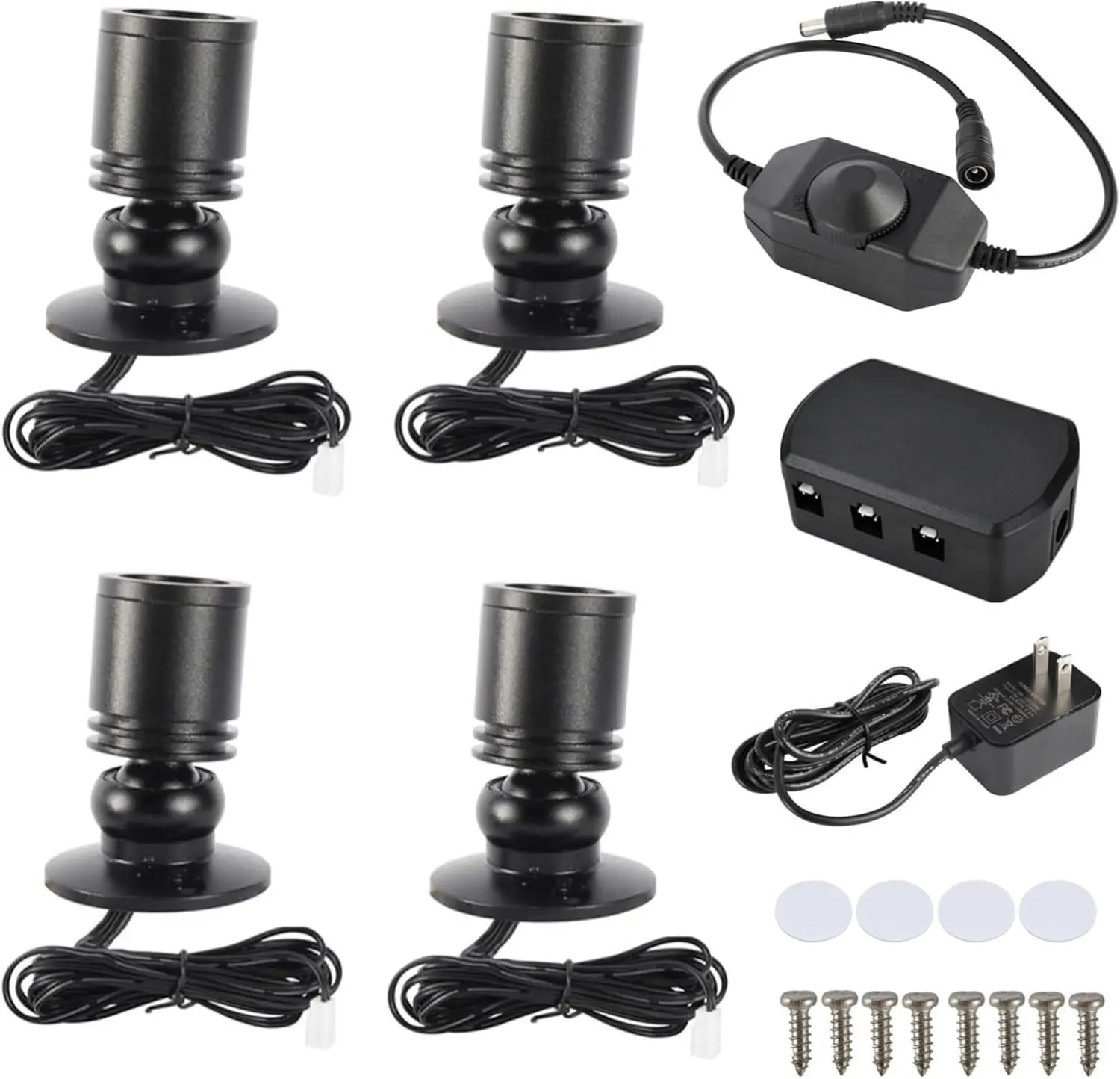 YaeCCC Dimmable LED Mini Spotlight Jewelry Showca Display Lights Black Shell Surface Mount (Pack-4,Warm White 3000k)