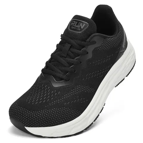 Men’s Wide-Toe Casual Athletic Sneakers - Braid-Lace Closure Athletic Shoes, Breathable, Lightweight, Anti-Slip, Shock-Resistant Anti-Slip Casual Trainers for Everyday Wear, Outdoor Activities
