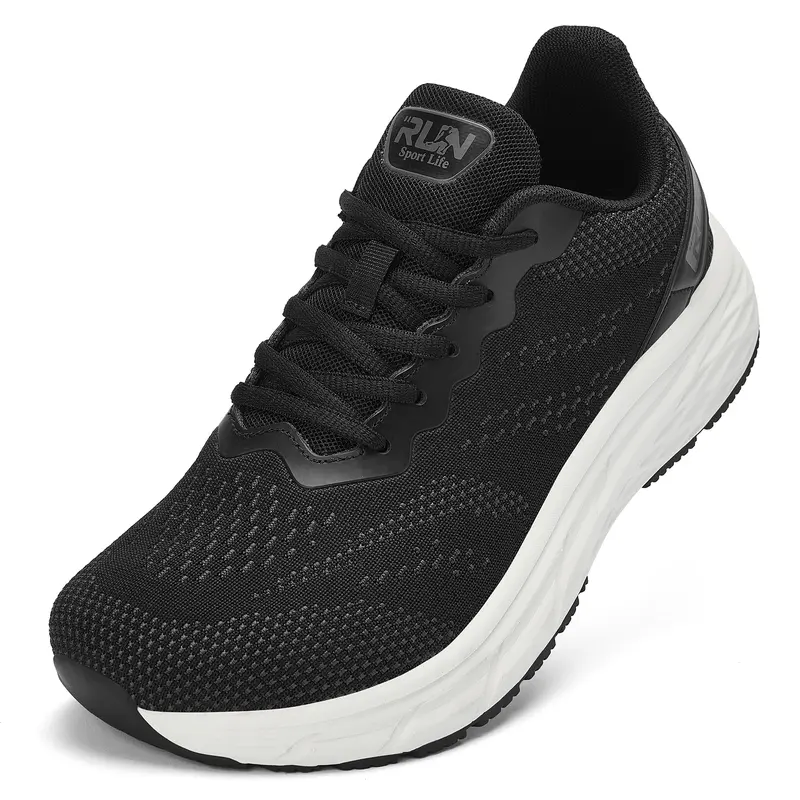 Men’s Wide-Toe Casual Athletic Sneakers - Braid-Lace Closure Athletic Shoes, Breathable, Lightweight, Anti-Slip, Shock-Resistant Anti-Slip Casual Trainers for Everyday Wear, Outdoor Activities