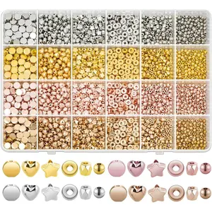 2160 count  Spacer Beads Set, Assorted Bracelet Beads for DIY  Making(, Sliver, Rose , KC )